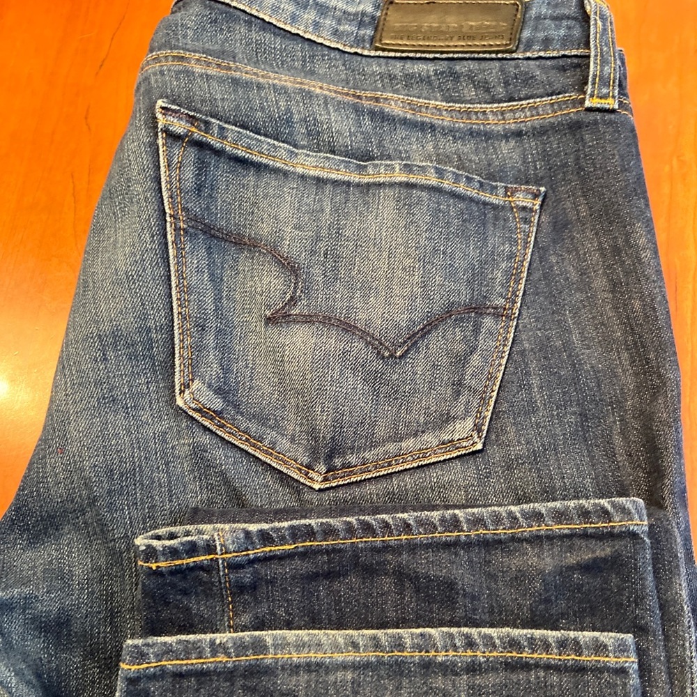 Big Star 1974 Kate Straight Leg Womens Stretch Blue Jeans